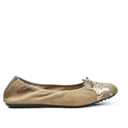 Ballerine confort beige à motif étoile