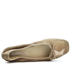 Beige comfort ballerina with star pattern