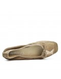 Beige comfort ballerina with star pattern