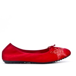 Ballerine rouge à motif étoile en grande taille