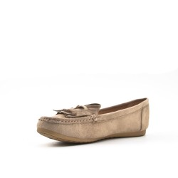 Mocassin en simili daim pour femme