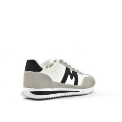 Basket mix matière pour femme