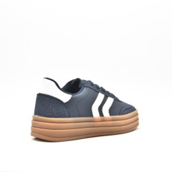 Basket mix matière pour femme