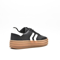 Basket mix matière pour femme