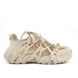 Basket mix matière pour femme