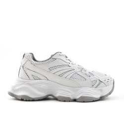 Basket mix matière pour femme