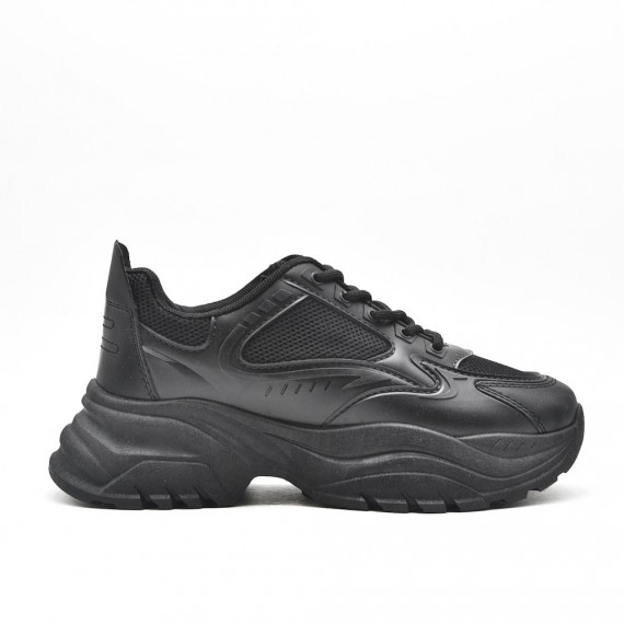 Basket mix matière pour femme