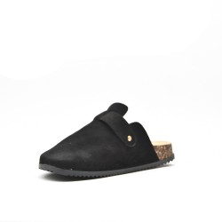 Mule noire décoré en métal doré