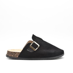 Mule noire décoré en métal doré