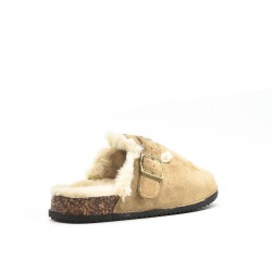 Mule noire décoré en métal doré