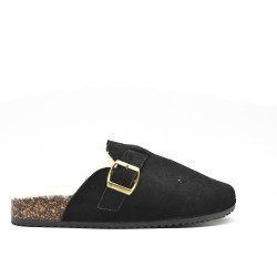 Mule noire décoré en métal doré