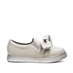Tennis fille gris à nœud 