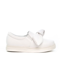 Tennis fille blanc à nœud 