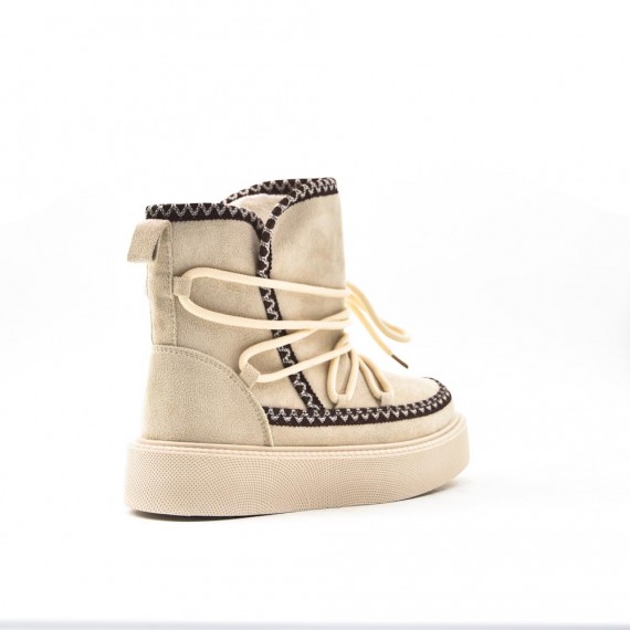 Bottines à lacet en simili daim pour femme