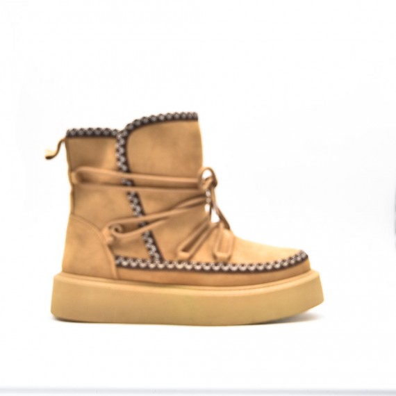 Bottines à lacet en simili daim pour femme