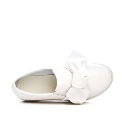 Tennis fille blanc à nœud 