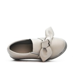 Tennis fille gris à nœud 