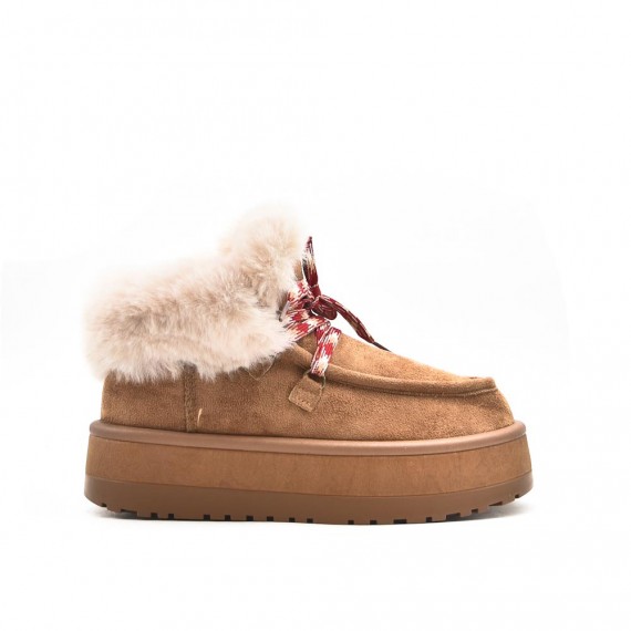 Bottines à lacet en simili daim pour femme