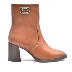 Bottines style santiag en simili cuir