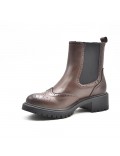 Bottines style santiag en simili cuir