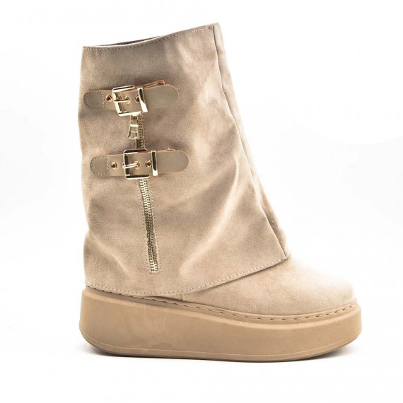 Bottines en simili daim pour femme