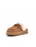 Pantoufle mule avec bande de fourrure