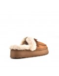 Pantoufle mule avec bande de fourrure