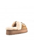 Pantoufle mule avec bande de fourrure