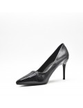 Escarpin en simili cuir à talon 
