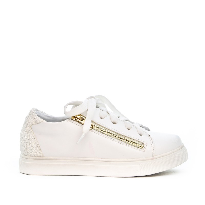 Basket lacet pailleté détail blanche fille à WE9I2DH