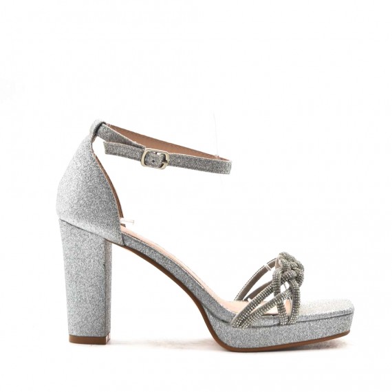 high heels with rhinestone braided strap