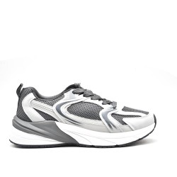 Mix-material sneakers with laces