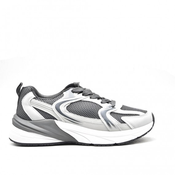 Mix-material sneakers with laces