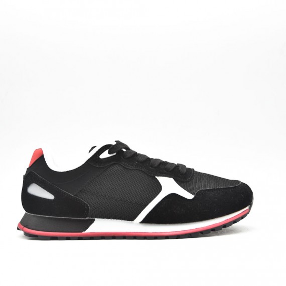 Mix-material sneakers with laces