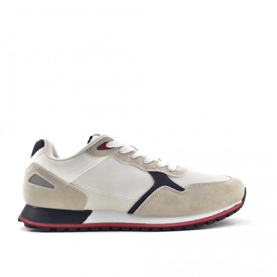 Mix-material sneakers with laces