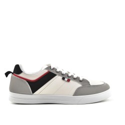 Basket homme à lacets en mix-matières