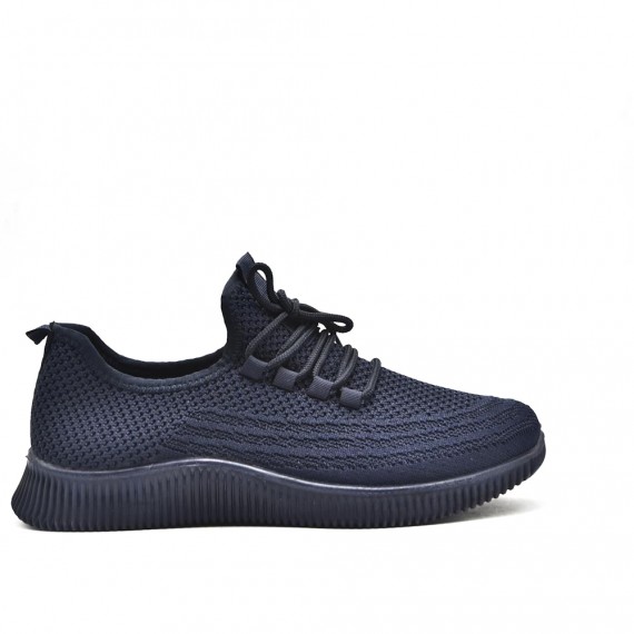 Stretch textile sneaker with laces