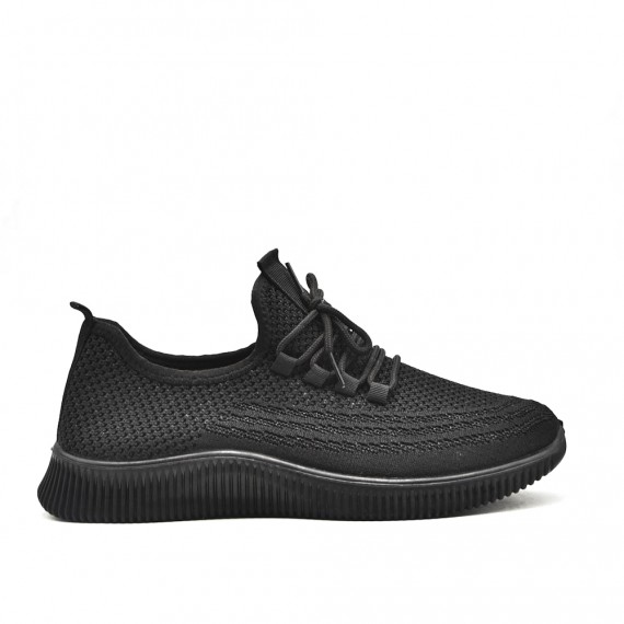 Stretch textile sneaker with laces