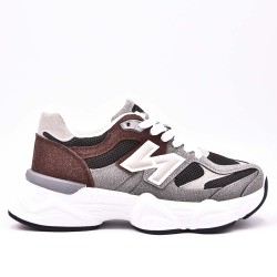 Basket mix matière à lacet