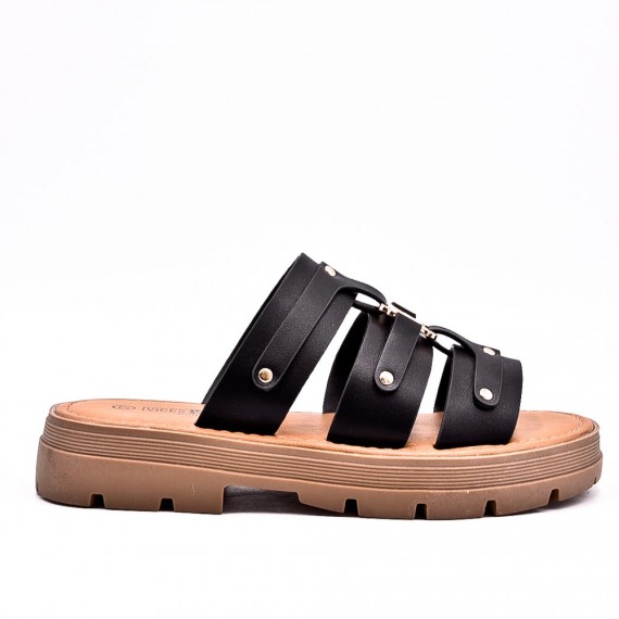 Sandals in faux leather for women