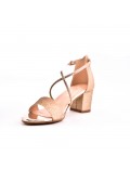Mix-materials heeled sandal 
