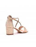 Mix-materials heeled sandal 