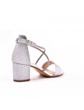Mix-materials heeled sandal 