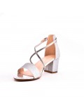 Mix-materials heeled sandal 