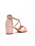 Mix-materials heeled sandal 