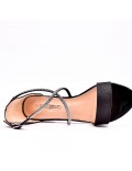 Mix-materials heeled sandal 
