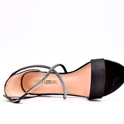Mix-materials heeled sandal 
