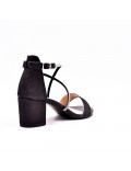 Mix-materials heeled sandal 