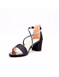 Mix-materials heeled sandal 