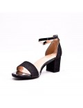 Mix-materials heeled sandal 